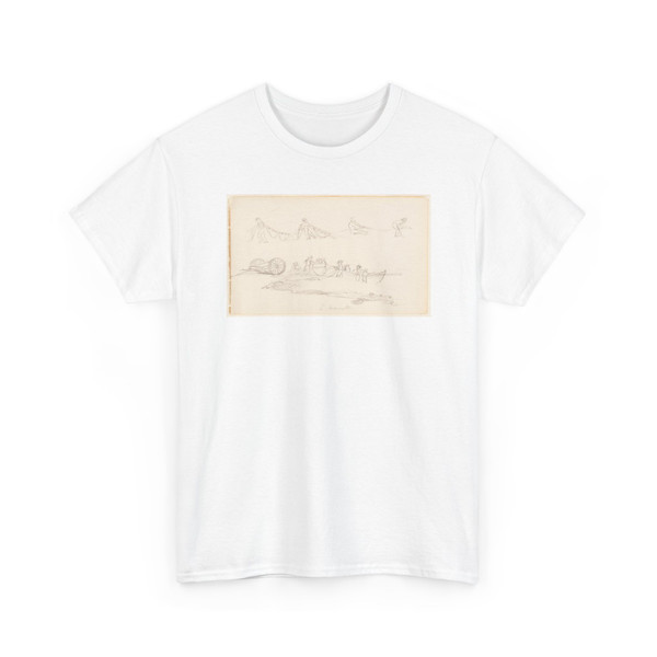 Frederic Edwin Church, American, - Fishermen by the Sea, East Hampton, New York - July - August, 1858 v1 - T-Shirt