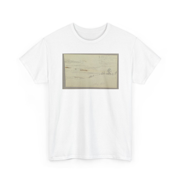 Frederic Edwin Church, American, - Looking Southwest from Long Hill, Hudson, New York - August 1863 v3 - T-Shirt