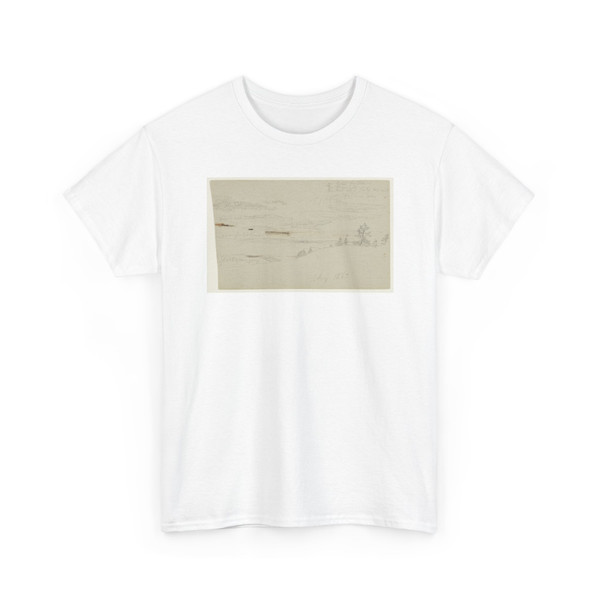 Frederic Edwin Church, American, - Looking Southwest from Long Hill, Hudson, New York - August 1863 v1 - T-Shirt