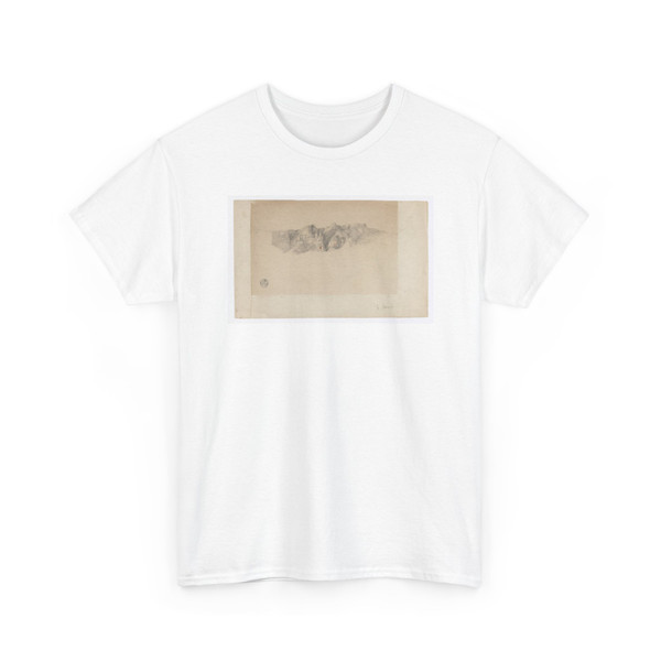 Frederic Edwin Church, American, - Part of a Rifted Mountain Range, Colombia or Ecuador - 1853 or 1857 v3 - T-Shirt