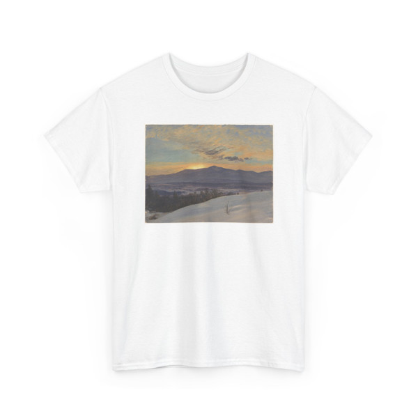 Frederic Edwin Church, American, - Winter Sunset Across the Hudson Valley, Hudson, New York - 1870–80 v2 - T-Shirt