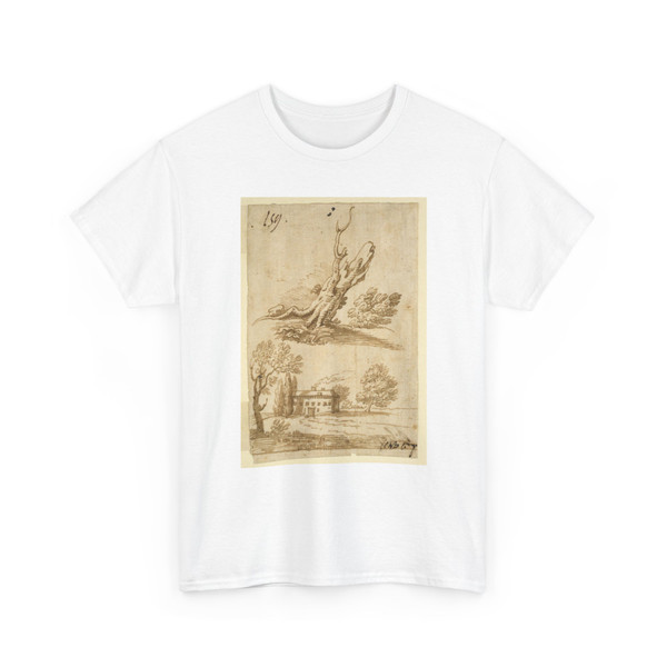 unknown - Sketches of a Villa and Tree - 1650–1700 - T-Shirt