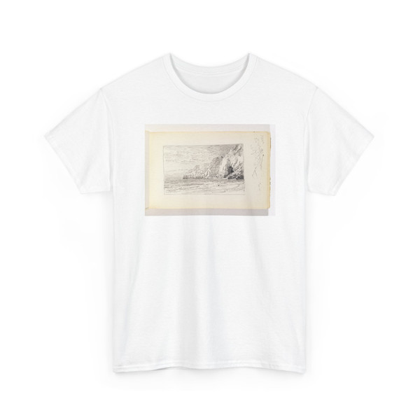 William Trost Richards, American, - Beach and Rocky Cliffs - 1890–1900 - T-Shirt