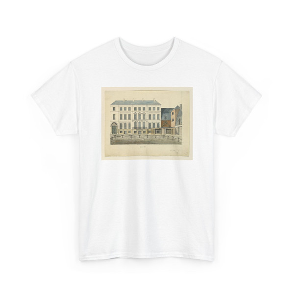 Cesare Recanatini, Italian, 1823–1893 - Elevation of a Town Square Showing Facade of the Theater - ca. 1860 - T-Shirt