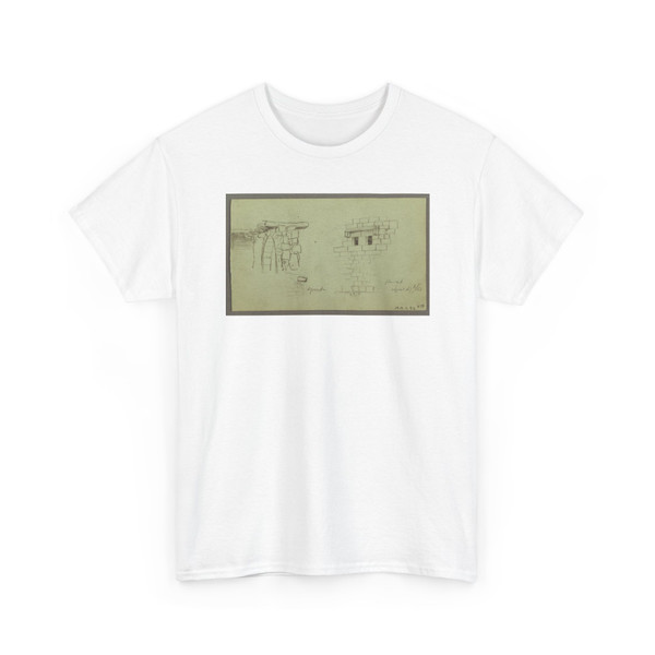 Frederic Edwin Church, American, - Architectural Sketches, Burak, Syria - April 27, 1868 v4 - T-Shirt