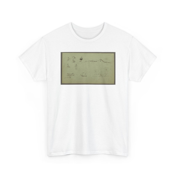 Frederic Edwin Church, American, - Figure and Architectural Sketches with a Boat - 1868 v3 - T-Shirt