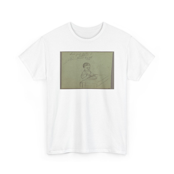 Frederic Edwin Church, American, - Sketch of a Child Eating and the Sunset, Hudson, New York - December 22, 1870 v3 - T-Shirt