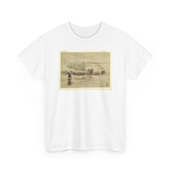 Winslow Homer, American, 1836–1910 - Beach at Low Tide, Cullercoats, England - 1881 v2 - T-Shirt