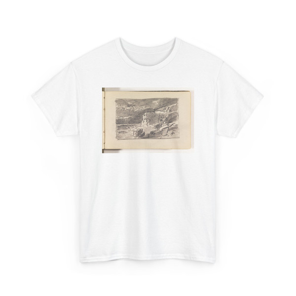William Trost Richards, American, - Rough Study of Cliffs and Waves with Dark Sky - 1870–85 - T-Shirt