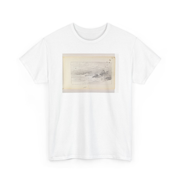William Trost Richards, American, - Rough Sketch of Waves, Rocks, and Cliffs - 1890–1900 - T-Shirt