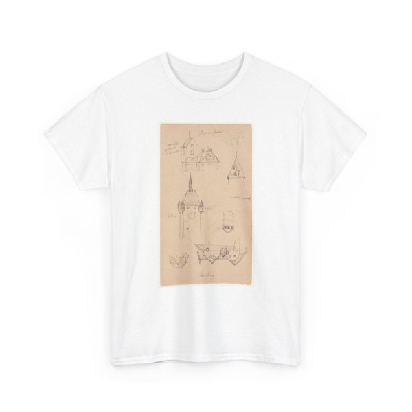 Frederic Edwin Church, American, - Architecture Studies, Romanshorn, Switzerland - August 1868 v1 - T-Shirt