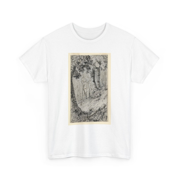 Charles Nicolas Ransonnette, French, - Woods with a Sleeping Man - ca. 1850 - T-Shirt
