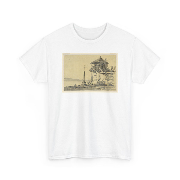 Charles Nicolas Ransonnette, French, - At the Shore of a Bay - ca. 1860 - T-Shirt