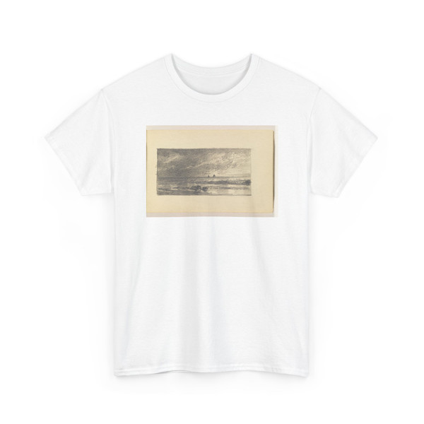 William Trost Richards, American, - Dark Sea and Sky with Distant Boats - 1885–90 - T-Shirt