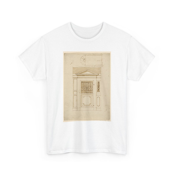 Unknown, Italian - Design for a Wooden Door in a Panelled Room - 1626-1650 - T-Shirt