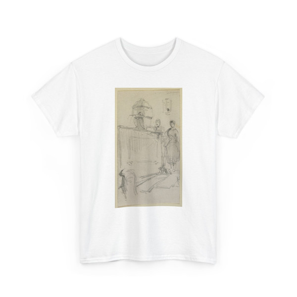 James McNeill Whistler (1834-1903) - Figures by a fountain - 1858 - T-Shirt