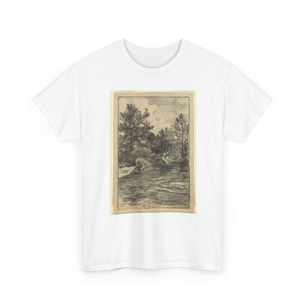 Walter Shirlaw, American, b. Scotland, - River and Trees - 1880–90 - T-Shirt