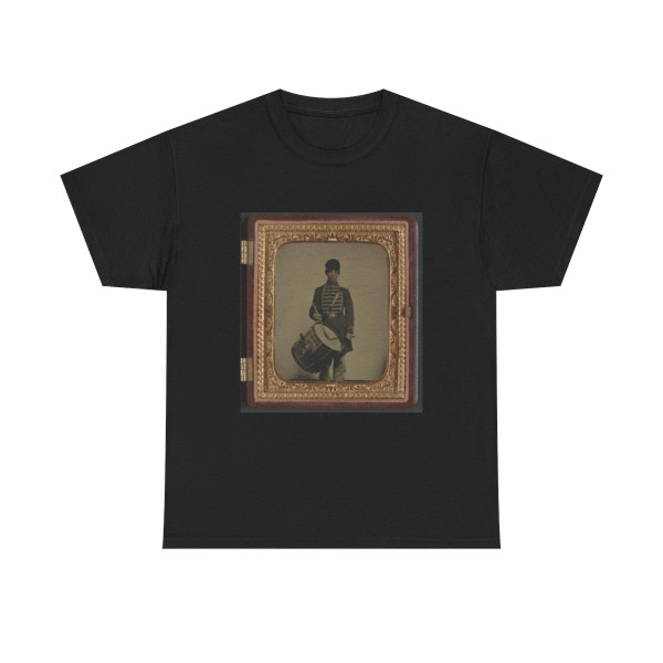 Unidentified Soldier in Union Uniform and Massachusetts Belt Buckle With Drum (U.S. Civil War) T-Shirt