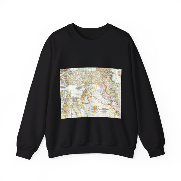 Middle East - The Eastern Mediterranean (1959) (Map) Crewneck Sweatshirt