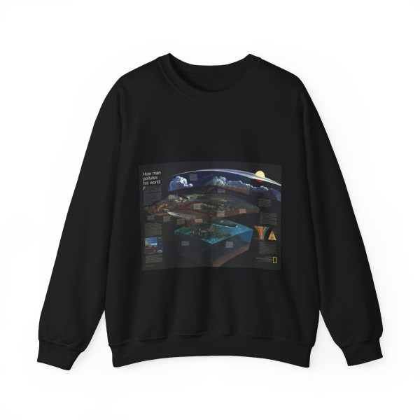 How Man Pollutes His World (1970) (Map) Crewneck Sweatshirt