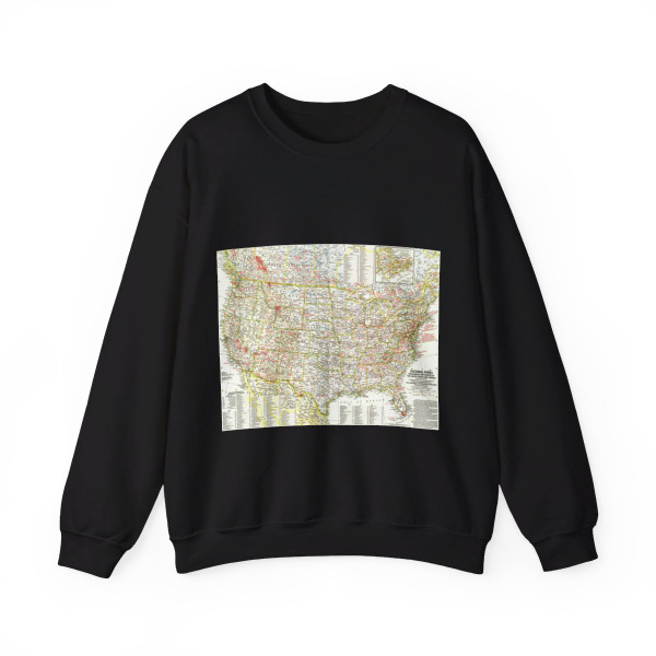 USA - National Parks and Historic Sites 1 (1958) (Map) Crewneck Sweatshirt