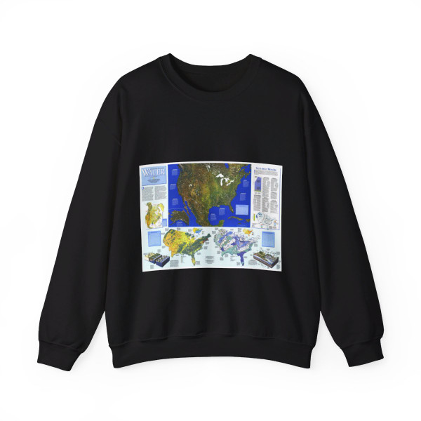 North America - Water- Precious Resource (1993) (Map) Crewneck Sweatshirt