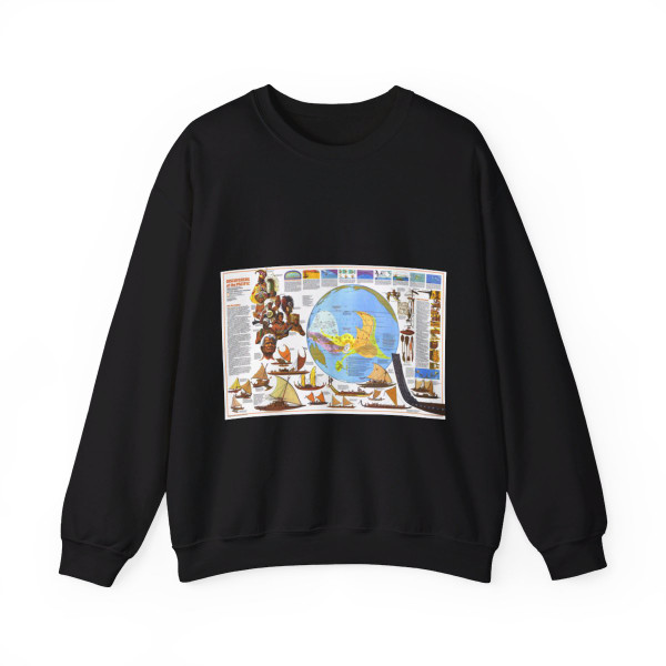 Pacific - Discoverers of the (1974) (Map) Crewneck Sweatshirt