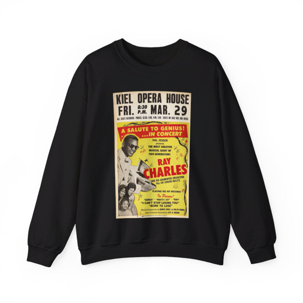 Ray Charles 1963 (Music Poster) Crewneck Sweatshirt
