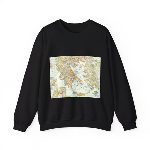 Greece and the Aegean (1958) (Map) Crewneck Sweatshirt
