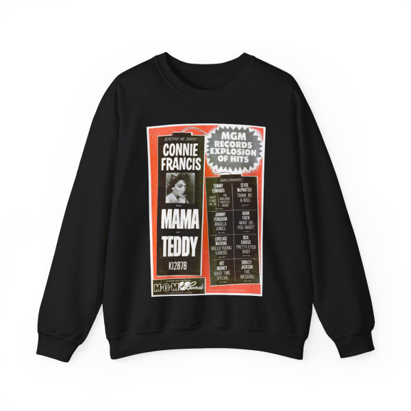 Connie Francis 1960 (Music Poster) Crewneck Sweatshirt