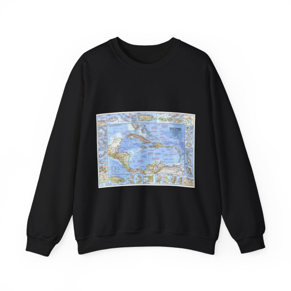 West Indies & Central America (1970) (Map) Crewneck Sweatshirt