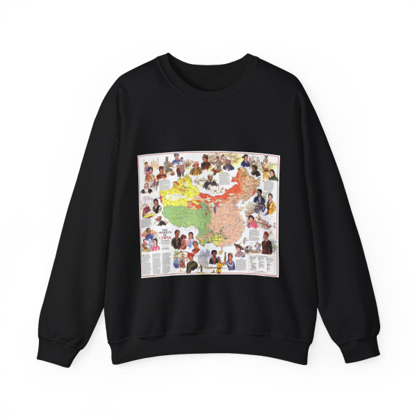 China - The Peoples (1980) (Map) Crewneck Sweatshirt