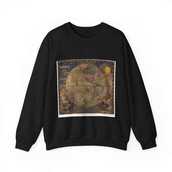 Map of Discovery- Western Hemisphere (1928) (Map) Crewneck Sweatshirt