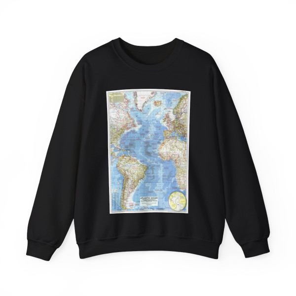 Atlantic Ocean (1955) (Map) Crewneck Sweatshirt