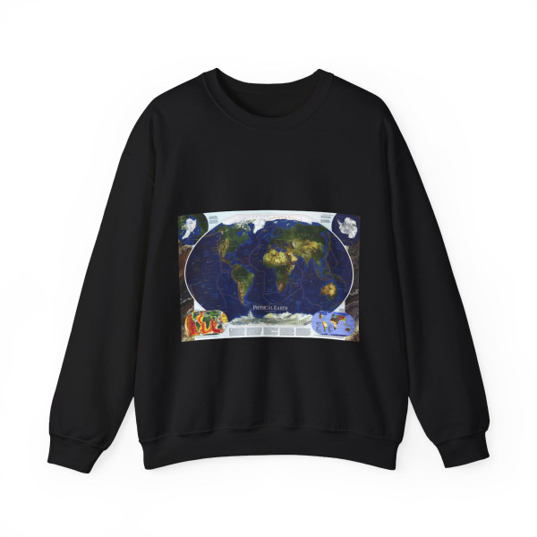 World Map - Physical Earth 1 (1998) (Map) Crewneck Sweatshirt