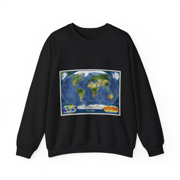 World Map - Satellite (2001) (Map) Crewneck Sweatshirt