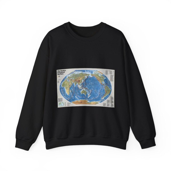 World Map - Tectonic Plates (1999) (Map) Crewneck Sweatshirt