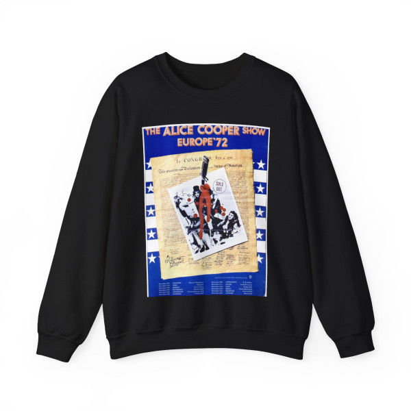 Alice Cooper Europe Tour 1972 (Music Poster) Crewneck Sweatshirt