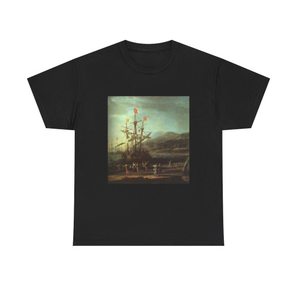 CLAUDE LORRAIN - Marine with the Trojans Burning their Boats d1 (Artwork) T-Shirt