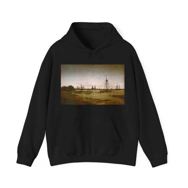 FRIEDRICH, Caspar David - Port by Moonlight (Artwork) Hoodie