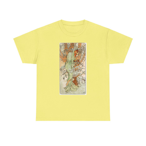 MUCHA, Alphonse Maria - The Seasons 4 Winter (Artwork) T-Shirt