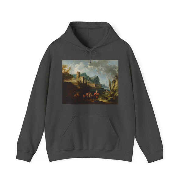 FLURER, Franz Ignaz - Seacoast with Travellers and a Town (Artwork) Hoodie