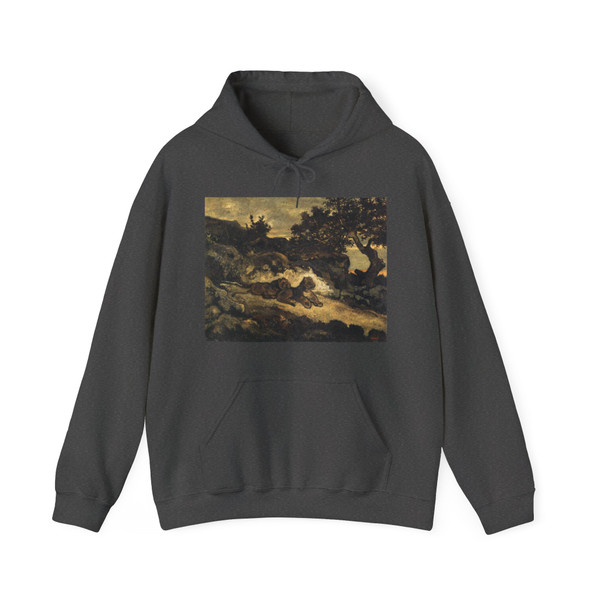 BARYE, Antoine-Louis - Lions near their Den (Artwork) Hoodie