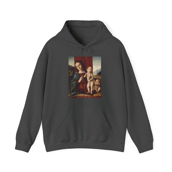 PALMEZZANO, Marco - Madonna and Child with the Infant Saint John the Baptist (Artwork) Hoodie
