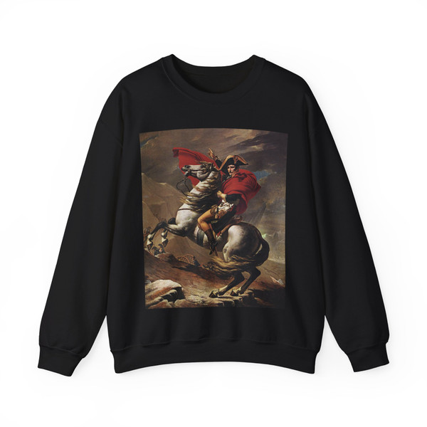 DAVID,Jacques-Louis - Napoleon at the St. Bernard Pass (Artwork) Crewneck Sweatshirt