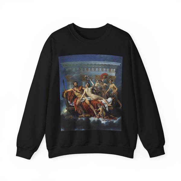 DAVID,Jacques-Louis - Mars Disarmed by Venus and the Three Graces (Artwork) Crewneck Sweatshirt