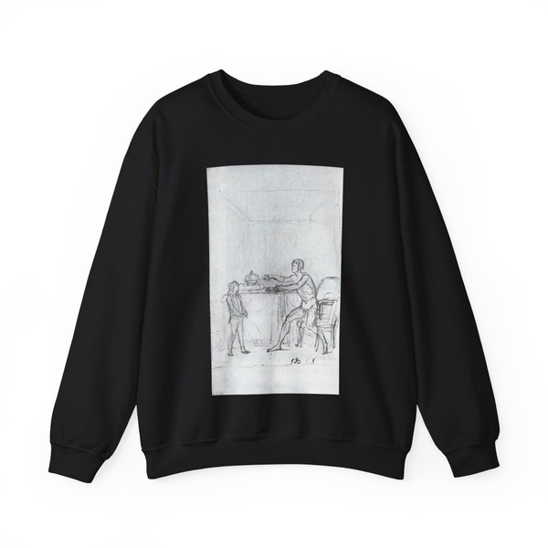 DAVID,Jacques-Louis - Louis XVI Showing the Constitution to his Son, the Dauphin (Artwork) Crewneck Sweatshirt