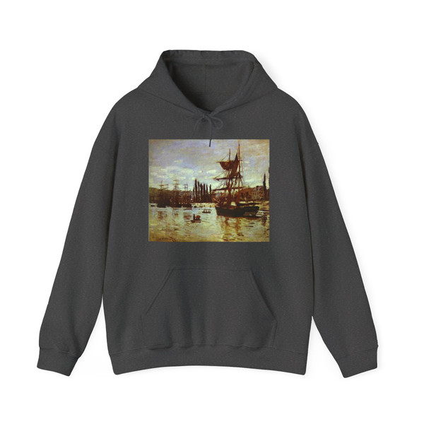 MONET, Claude - Ships at Rouen (Artwork) Hoodie