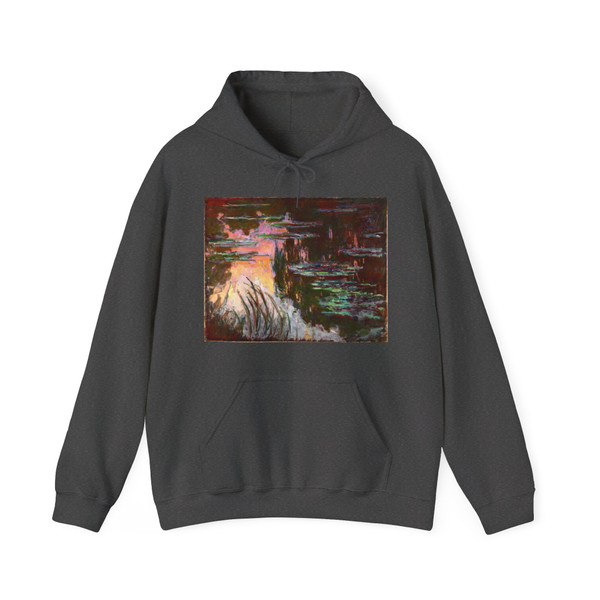 MONET, Claude - Water-Lilies, Setting Sun (Artwork) Hoodie