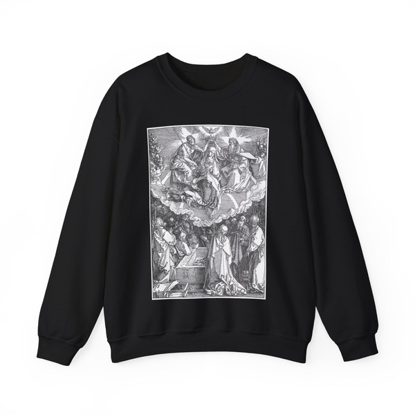 DURER, Albrecht - 18. The Coronation of the Virgin (Artwork) Crewneck Sweatshirt